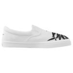 内側から観た竹の墨絵デザインのスリッポンシューズ