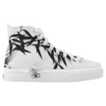 内側からみた竹の墨絵デザインのハイトップスニーカー