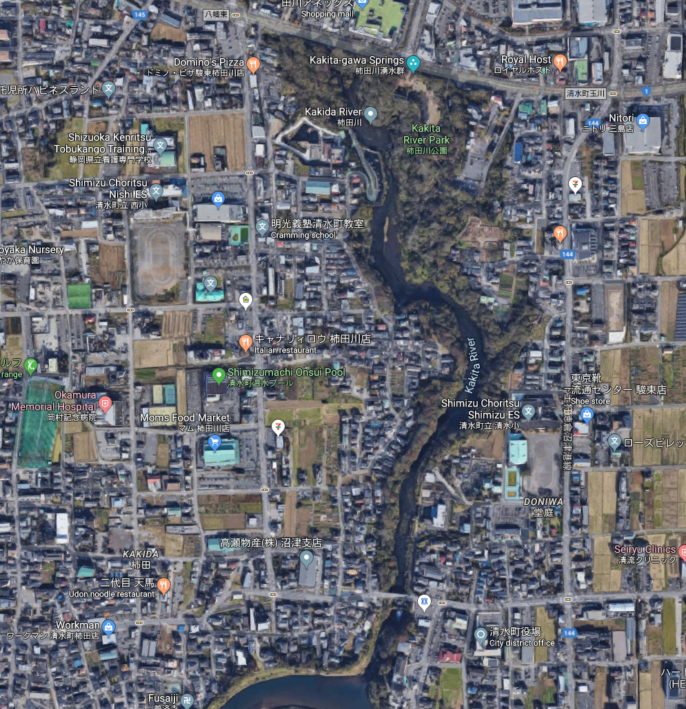 柿田川 俯瞰地図