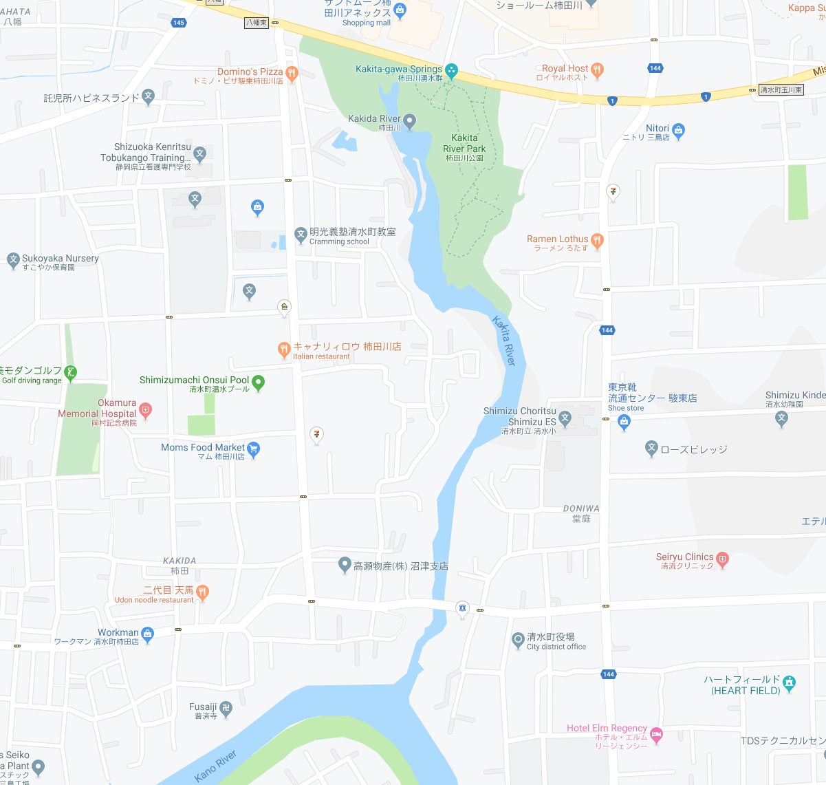 柿田川 俯瞰地図