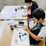 訪問「ENJOY 墨絵ワークショップ」